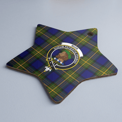 Clan Muir Tartan Crest Star Ceramic Ornament TJ26 Muir Tartan Tartan Christmas