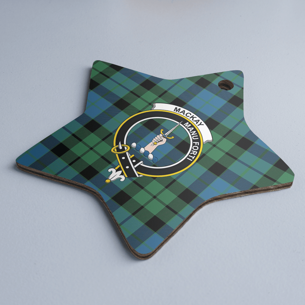 Clan MacKay Ancient Tartan Crest Star Ceramic Ornament MZ15 MacKay Ancient Tartan Tartan Christmas