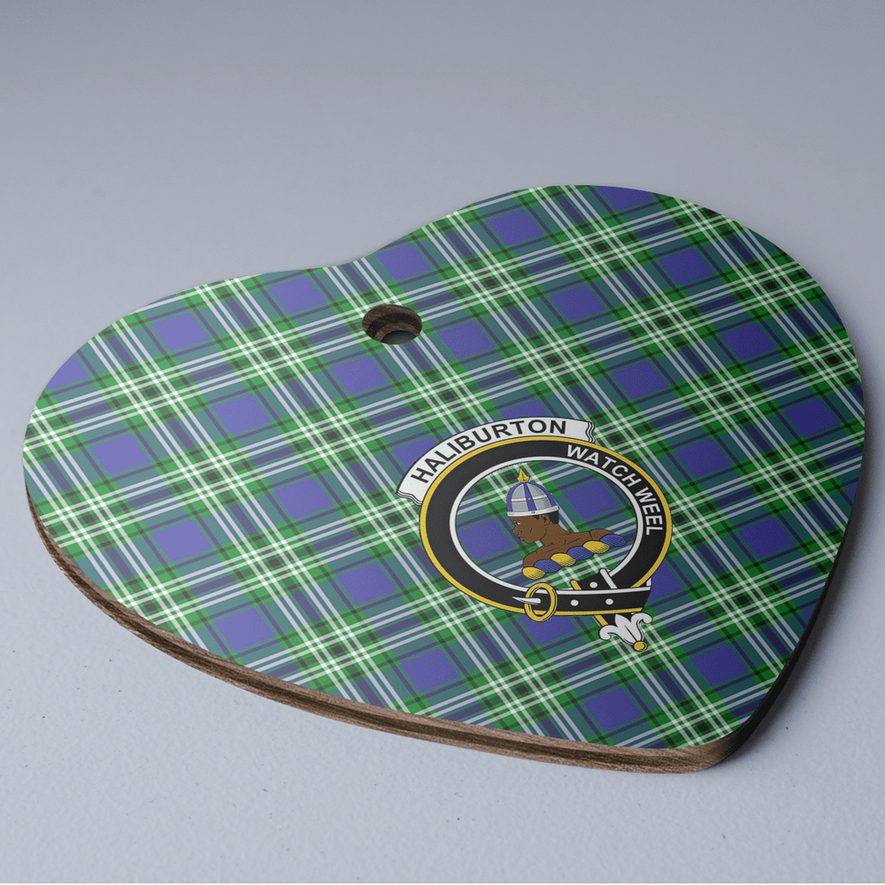 Clan Haliburton Tartan Crest Heart Ceramic Ornament BK77 Haliburton Tartan Tartan Christmas