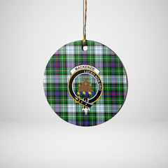 Clan MacKenzie Dress Modern Tartan Crest Round Ceramic Ornament CQ19 MacKenzie Dress Modern Tartan Tartan Christmas