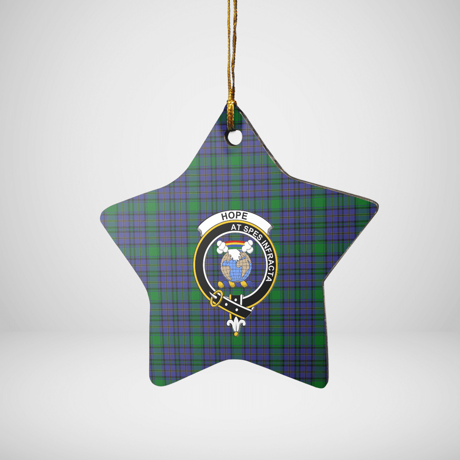 Clan Hope Tartan Crest Star Ceramic Ornament DD38 Hope Tartan Tartan Christmas