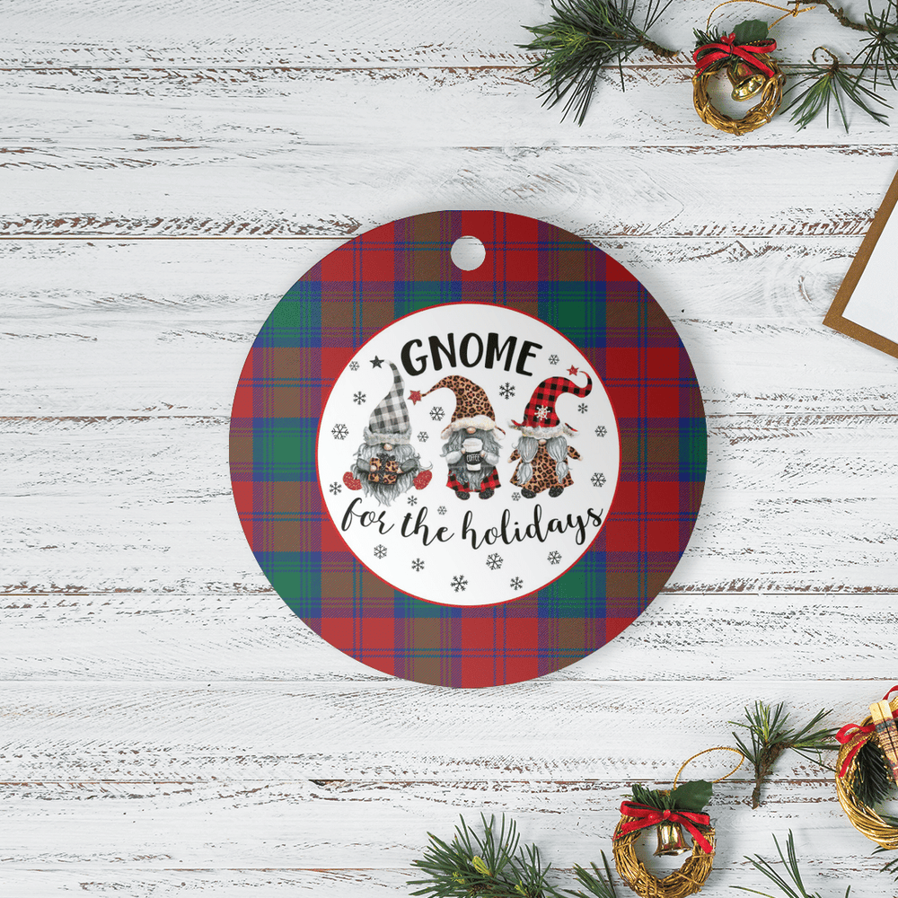 Clan Lindsay Modern Tartan Tartan Crest Gnome Round Ceramic Ornament BH46 Lindsay Modern Tartan Tartan Christmas