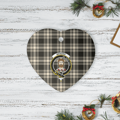 Clan Menzies Black & White Ancient Tartan Crest Heart Ceramic Ornament KO58 Menzies Black & White Ancient Tartan Tartan Christmas
