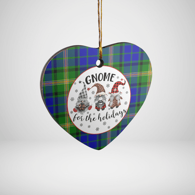 Clan Maitland Tartan Tartan Crest Gnome Heart Ceramic Ornament