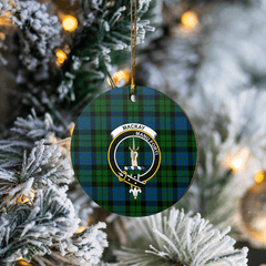 Clan MacKay ModernTartan Crest Round Ceramic Ornament QX49 MacKay ModernTartan Tartan Christmas