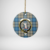 Clan Napier Ancient Tartan Crest Round Ceramic Ornament QY31 Napier Ancient Tartan Tartan Christmas