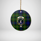 Clan Gunn Modern Tartan Crest Round Ceramic Ornament SC72 Gunn Modern Tartan Tartan Christmas