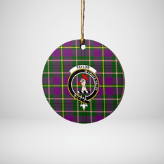 Clan Taylor Tartan Crest Round Ceramic Ornament DB44 Taylor Tartan Tartan Christmas
