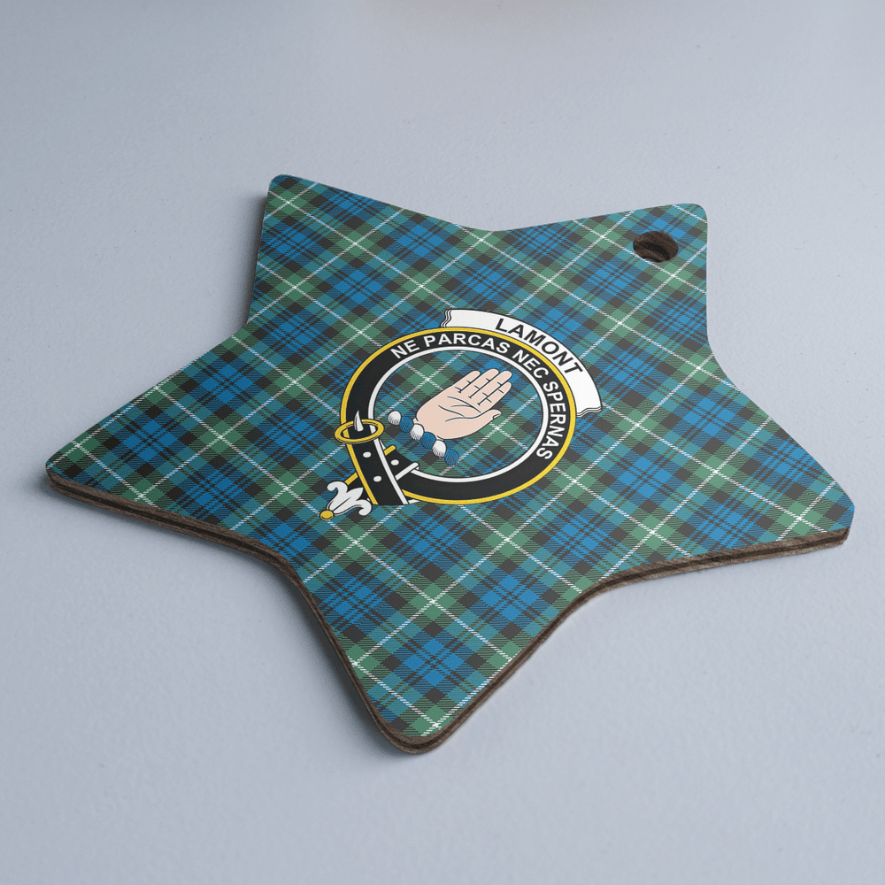 Clan Lamont Ancient Tartan Crest Star Ceramic Ornament SH39 Lamont Ancient Tartan Tartan Christmas