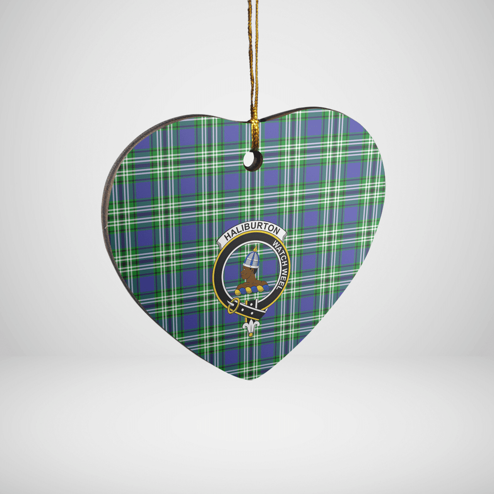 Clan Haliburton Tartan Crest Heart Ceramic Ornament BK77 Haliburton Tartan Tartan Christmas