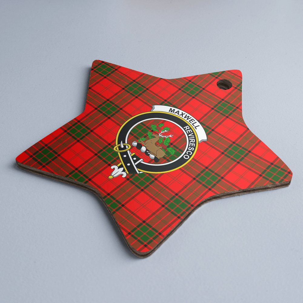 Clan Maxwell Modern Tartan Crest Star Ceramic Ornament TN70 Maxwell Modern Tartan Tartan Christmas