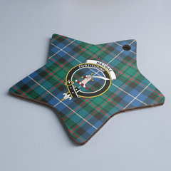 Clan MacRae Hunting Ancient Tartan Crest Star Ceramic Ornament VL31 MacRae Hunting Ancient Tartan Tartan Christmas