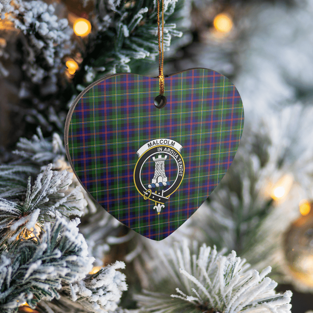Clan Malcolm Modern Tartan Crest Heart Ceramic Ornament KB85 Malcolm Modern Tartan Tartan Christmas