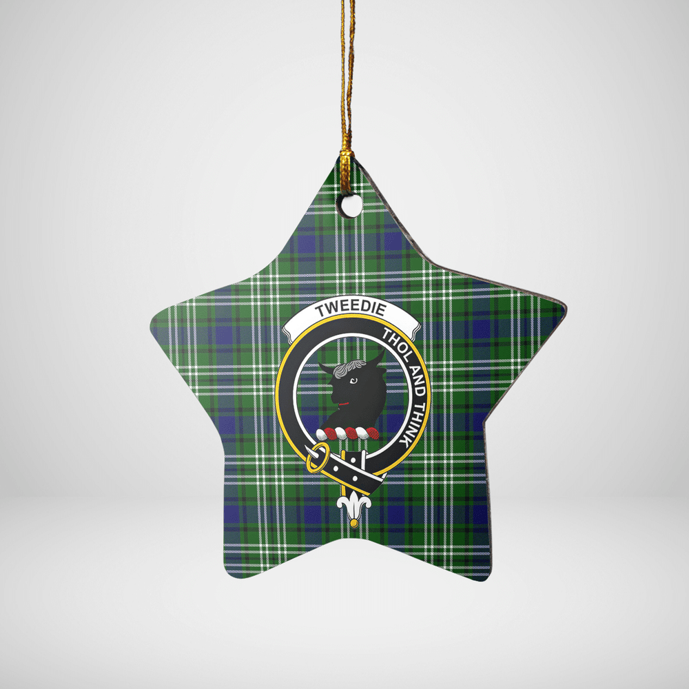 Clan Tweedside District Tartan Crest Star Ceramic Ornament UR20 Tweedside District Tartan Tartan Christmas