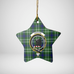 Clan Tweedside District Tartan Crest Star Ceramic Ornament UR20 Tweedside District Tartan Tartan Christmas