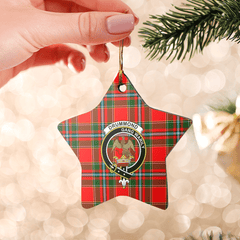 Clan Drummond of Perth Tartan Crest Star Ceramic Ornament ME20 Drummond of Perth Tartan Tartan Christmas