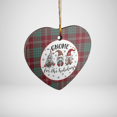 Clan Crawford Modern Tartan Tartan Crest Gnome Heart Ceramic Ornament