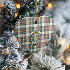 Clan Stewart Dress Ancient Tartan Crest Heart Ceramic Ornament QF42 Stewart Dress Ancient Tartan Tartan Christmas