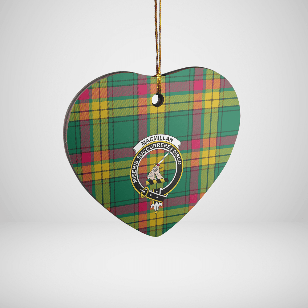 Clan MacMillan Old Ancient Tartan Crest Heart Ceramic Ornament YG63 MacMillan Old Ancient Tartan Tartan Christmas