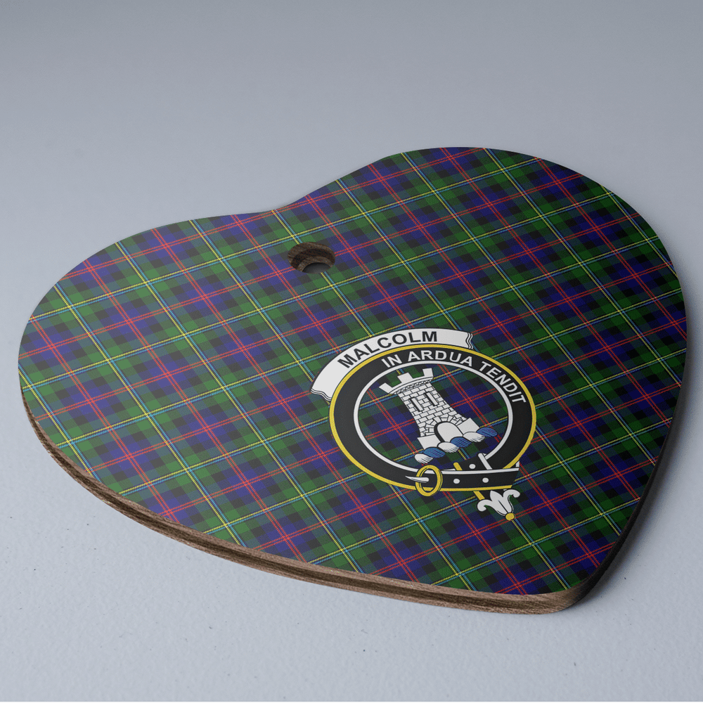 Clan Malcolm Modern Tartan Crest Heart Ceramic Ornament KB85 Malcolm Modern Tartan Tartan Christmas