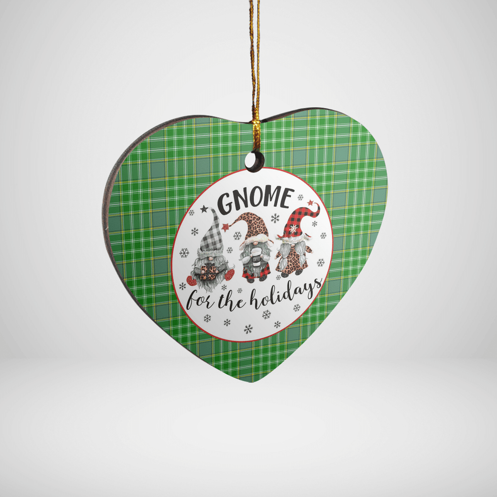 Clan Currie Tartan Tartan Crest Gnome Heart Ceramic Ornament TO71 Currie Tartan Tartan Christmas