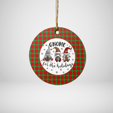 Clan Lennox Tartan Tartan Crest Gnome Round Ceramic Ornament PN20 Lennox Tartan Tartan Christmas