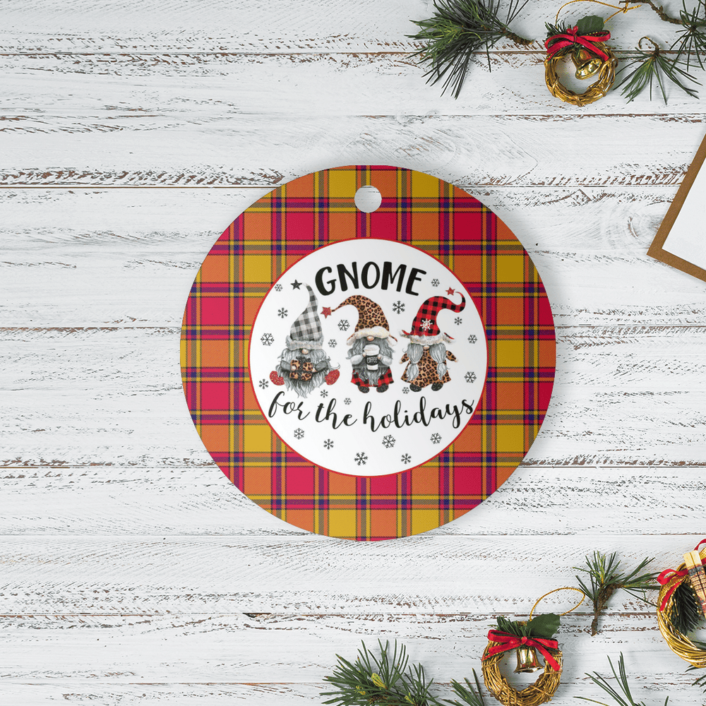 Clan Scrymgeour Tartan Tartan Crest Gnome Round Ceramic Ornament VB18 Scrymgeour Tartan Tartan Christmas