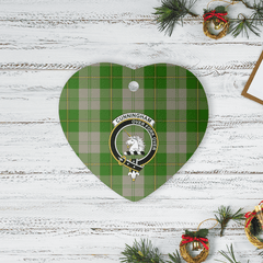 Clan Cunningham Dress Green Dancers Tartan Crest Heart Ceramic Ornament HS47 Cunningham Dress Green Dancers Tartan Tartan Christmas