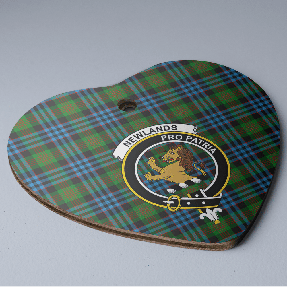 Clan Newlands Tartan Crest Heart Ceramic Ornament CF23 Newlands Tartan Tartan Christmas