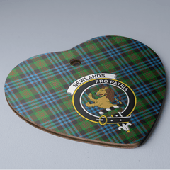 Clan Newlands Tartan Crest Heart Ceramic Ornament CF23 Newlands Tartan Tartan Christmas