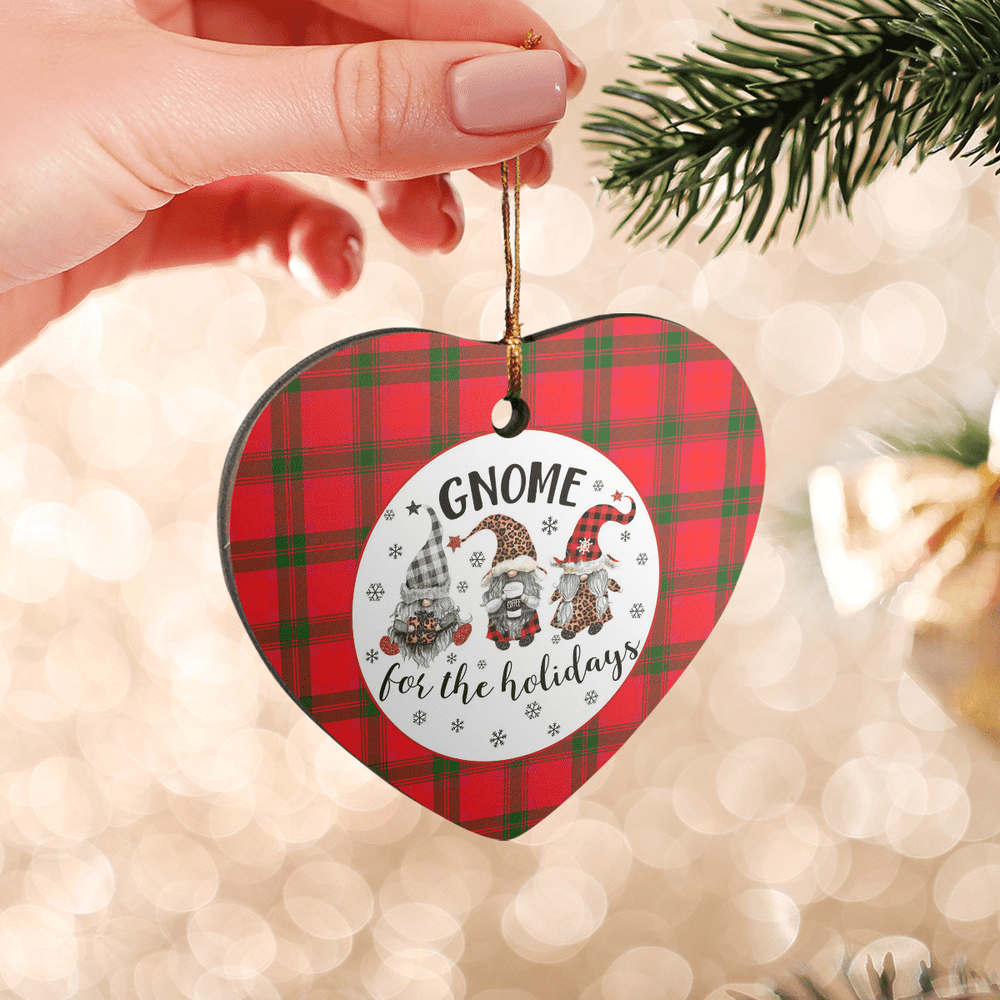 Clan MacNab Modern Tartan Tartan Crest Gnome Heart Ceramic Ornament WL79 MacNab Modern Tartan Tartan Christmas