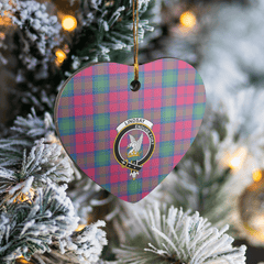 Clan Lindsay Ancient Tartan Crest Heart Ceramic Ornament HA21 Lindsay Ancient Tartan Tartan Christmas