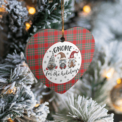 Clan MacBain Tartan Tartan Crest Gnome Heart Ceramic Ornament EA81 MacBain Tartan Tartan Christmas