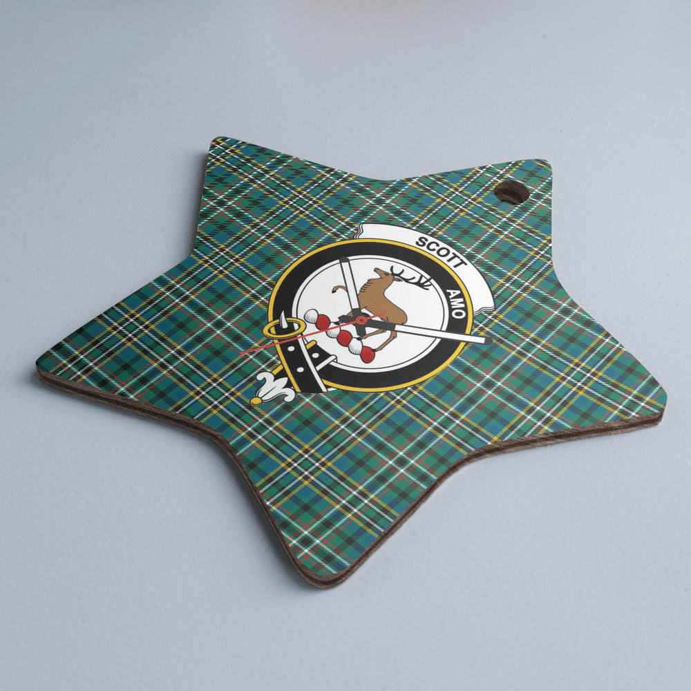 Clan Scott Green Ancient Tartan Crest Star Ceramic Ornament PM98 Scott Green Ancient Tartan Tartan Christmas