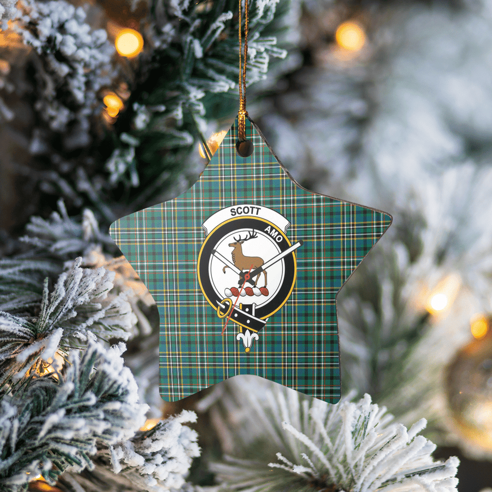 Clan Scott Green Ancient Tartan Crest Star Ceramic Ornament PM98 Scott Green Ancient Tartan Tartan Christmas
