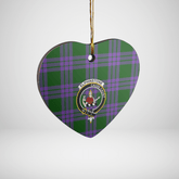 Clan Elphinstone Tartan Crest Heart Ceramic Ornament WA62 Elphinstone Tartan Tartan Christmas