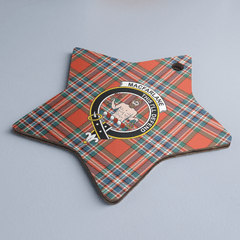 Clan MacFarlane Ancient Tartan Crest Star Ceramic Ornament BU82 MacFarlane Ancient Tartan Tartan Christmas