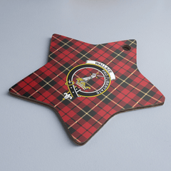 Clan Wallace Hunting Tartan Crest Star Ceramic Ornament ON66 Wallace Hunting Tartan Tartan Christmas