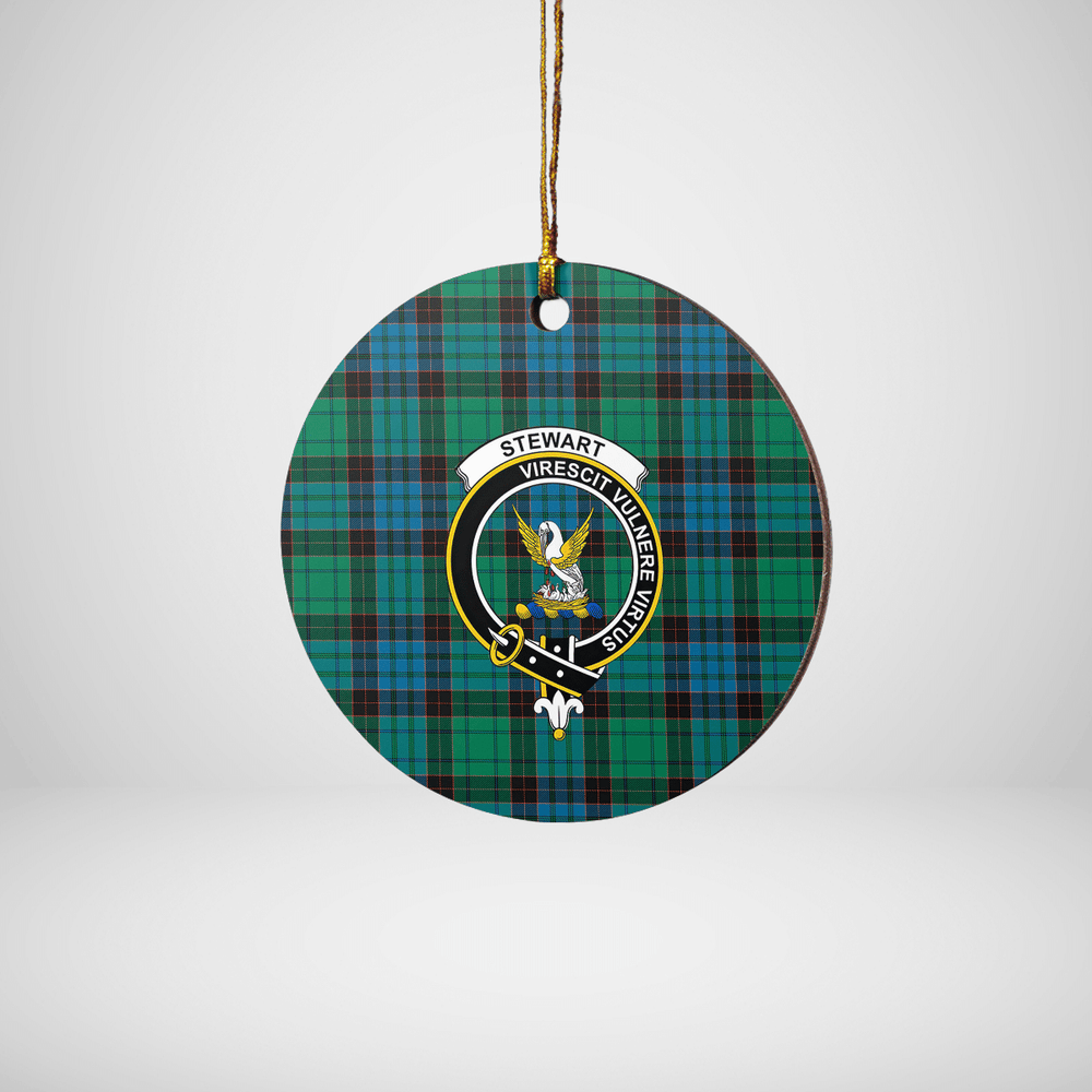 Clan Stewart Old Ancient Tartan Crest Round Ceramic Ornament RM46 Stewart Old Ancient Tartan Tartan Christmas