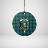 Clan Stewart Old Ancient Tartan Crest Round Ceramic Ornament RM46 Stewart Old Ancient Tartan Tartan Christmas