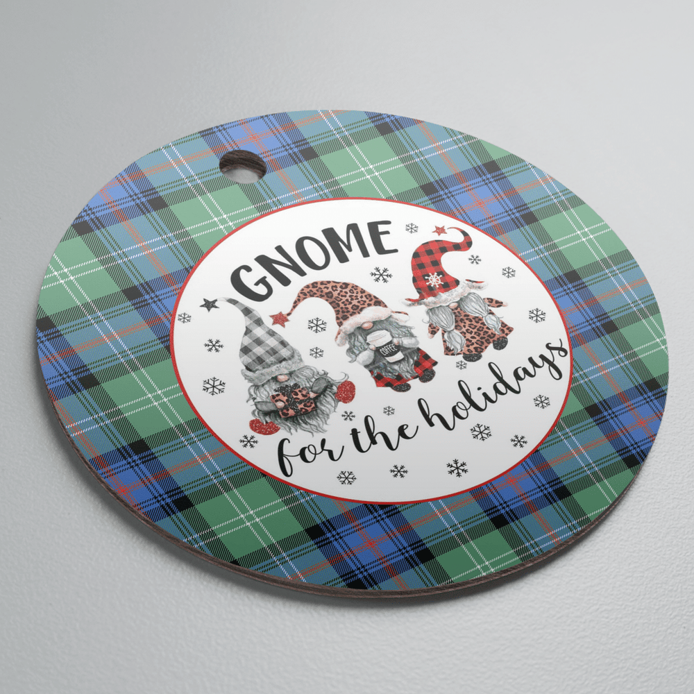 Clan Sutherland Old Ancient Tartan Tartan Crest Gnome Round Ceramic Ornament QR45 Sutherland Old Ancient Tartan Tartan Christmas
