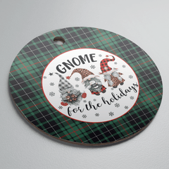 Clan MacAulay Hunting Ancient Tartan Tartan Crest Gnome Round Ceramic Ornament HF35 MacAulay Hunting Ancient Tartan Tartan Christmas