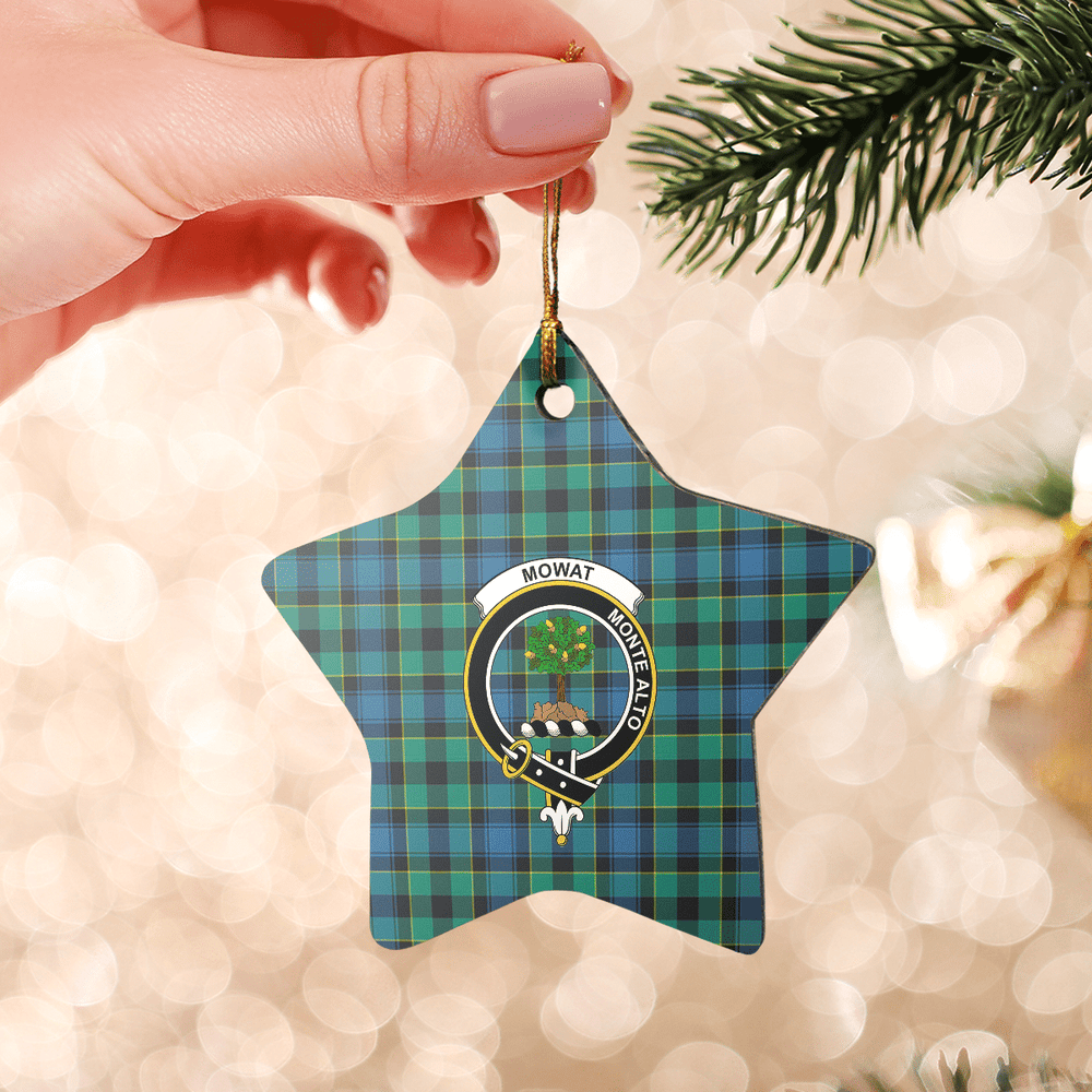 Clan Mowat Tartan Crest Star Ceramic Ornament FN68 Mowat Tartan Tartan Christmas