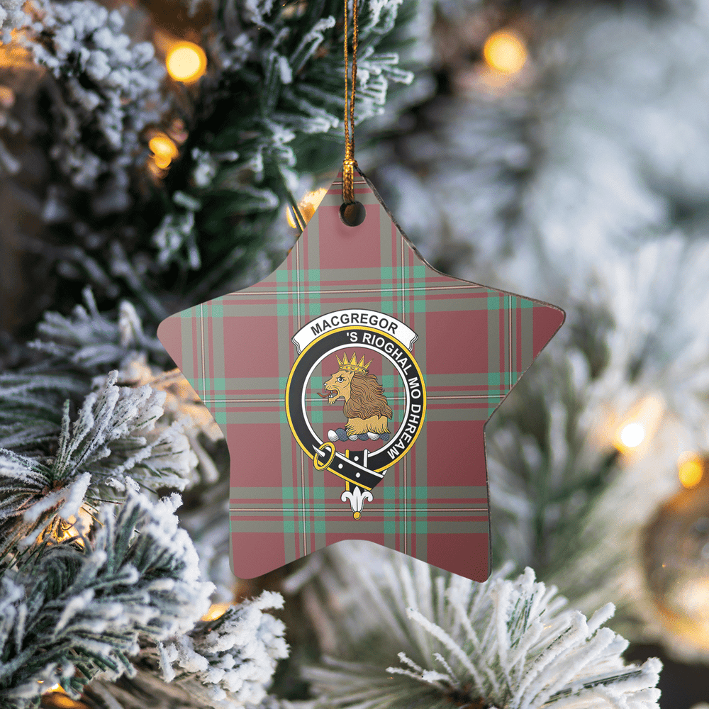 Clan MacGregor Hunting Ancient Tartan Crest Star Ceramic Ornament QG35 MacGregor Hunting Ancient Tartan Tartan Christmas