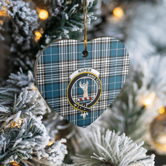 Clan Napier Modern Tartan Crest Heart Ceramic Ornament FI86 Napier Modern Tartan Tartan Christmas
