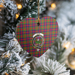 Clan Gow of Skeoch Tartan Crest Heart Ceramic Ornament IP70 Gow of Skeoch Tartan Tartan Christmas