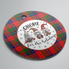 Clan Macnicol Tartan Tartan Crest Gnome Round Ceramic Ornament PR74 Macnicol Tartan Tartan Christmas