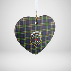 Clan Colquhoun Tartan Crest Heart Ceramic Ornament YG23 Colquhoun Tartan Tartan Christmas