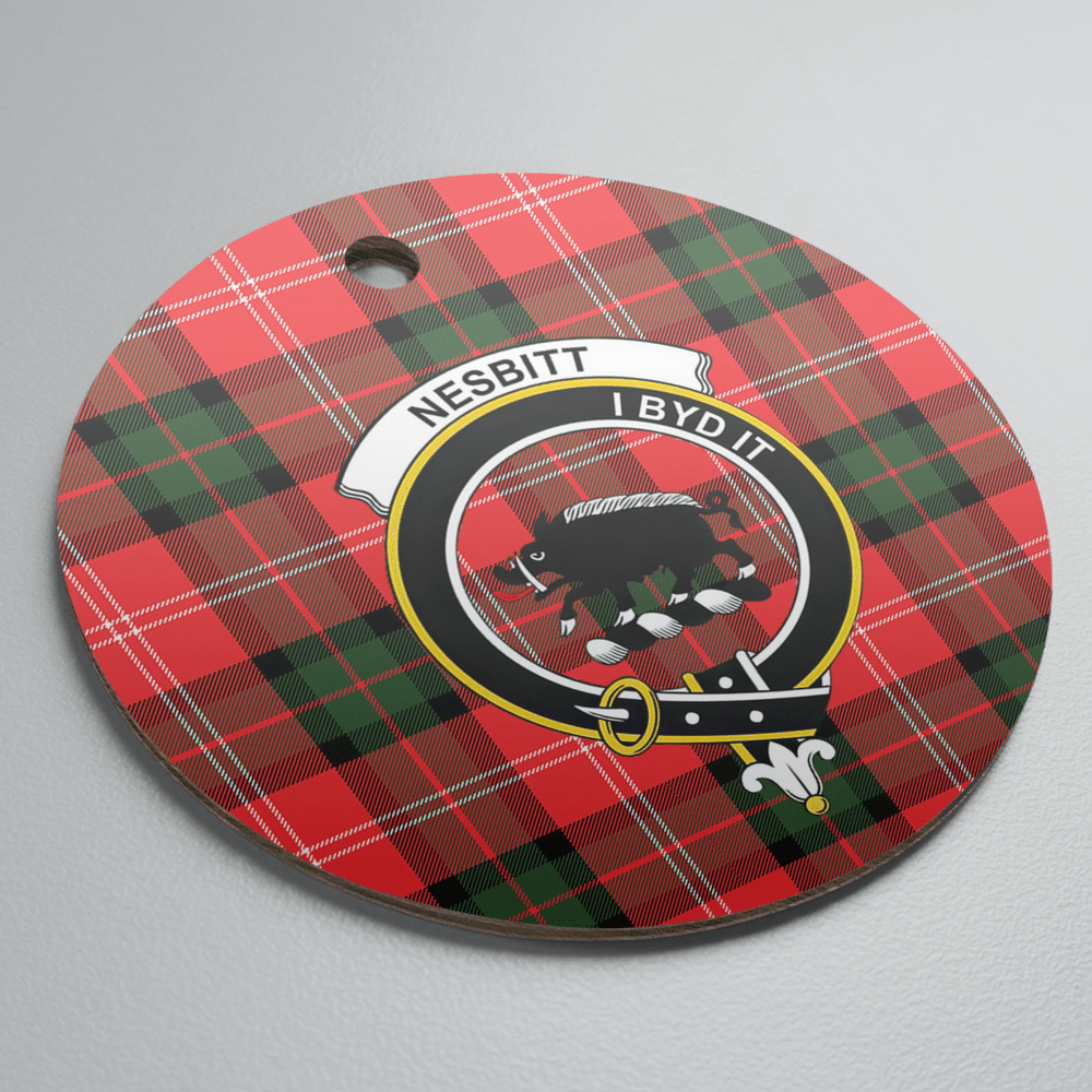 Clan Nesbitt Modern Tartan Crest Round Ceramic Ornament CU99 Nesbitt Modern Tartan Tartan Christmas