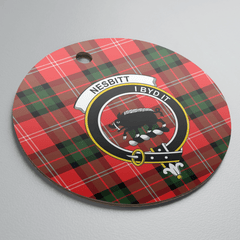 Clan Nesbitt Modern Tartan Crest Round Ceramic Ornament CU99 Nesbitt Modern Tartan Tartan Christmas